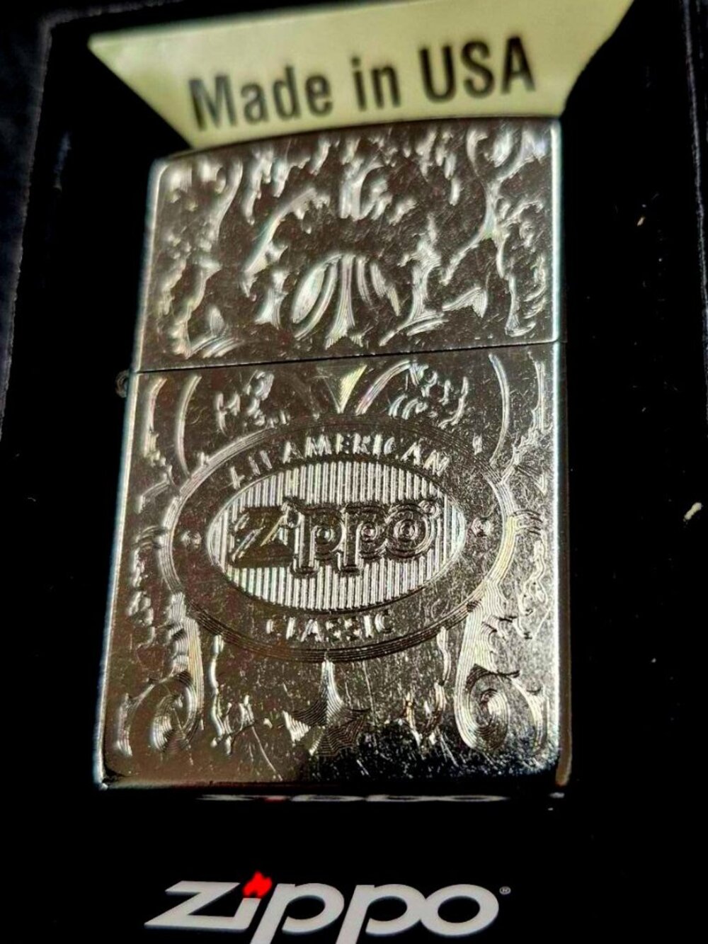 Gorgeous Polished Engraved  American Classic Zippo Lighter